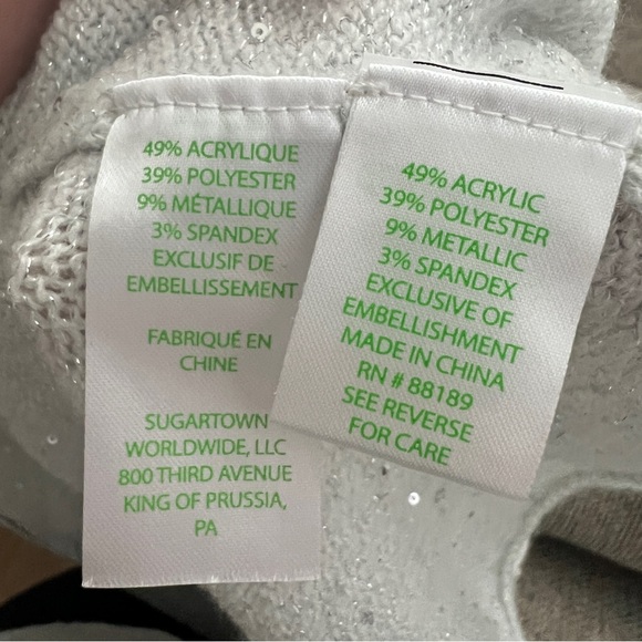 Lilly Pulitzer Tatum Sequin Fringe-Trim Cardigan Women’s Size Large Gray Sparkle - Picture 5 of 5